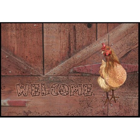 Carolines Treasures Welcome Chicken Indoor or Outdoor Mat CA75243